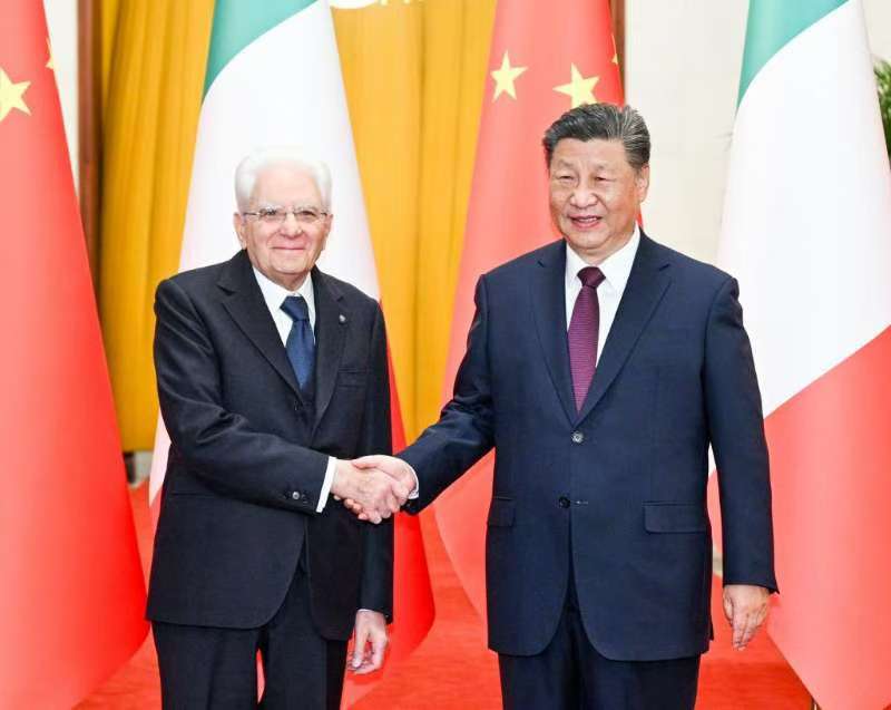 Presiden Xi Bertemu Presiden Itali Mattarela