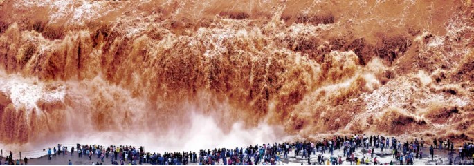 Hasil kerja tentang Sungai Kuning oleh Liu Fuhai. (Foto ihsan Liu Fuhai)