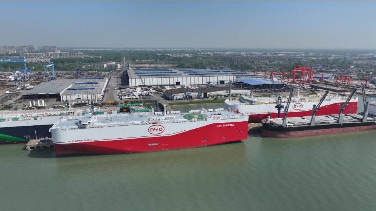 Foto yang diambil pada 22 April ini menunjukkan "BYD Shenzhen". (foto/Xinhua)