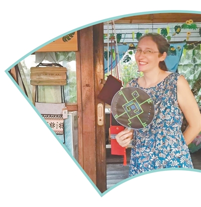 Nicki Johnson, seorang pereka dari Amerika Syarikat di kedainya yang terletak di Baishamen Park, Haikou, ibu kota Provinsi Hainan di selatan China. (Foto ihsan individu yang diwawancara)