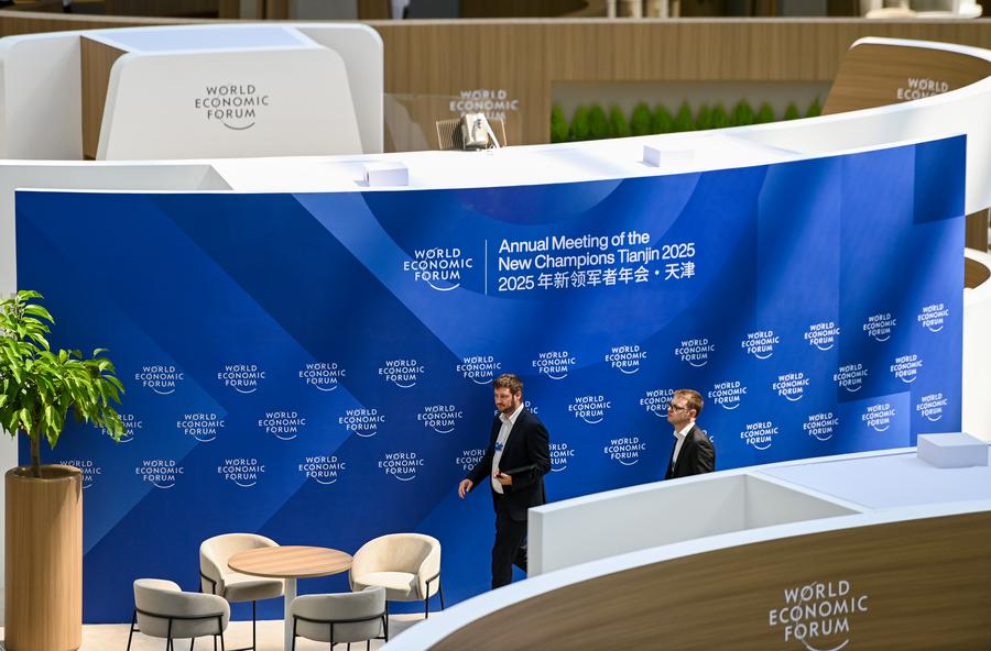 Foto bertarikh 22 Jun 2025 memaparkan venue Davos Musim Panas 2025 di Perbandaran Tianjin di utara China. (Xinhua/Zhao Zishuo)