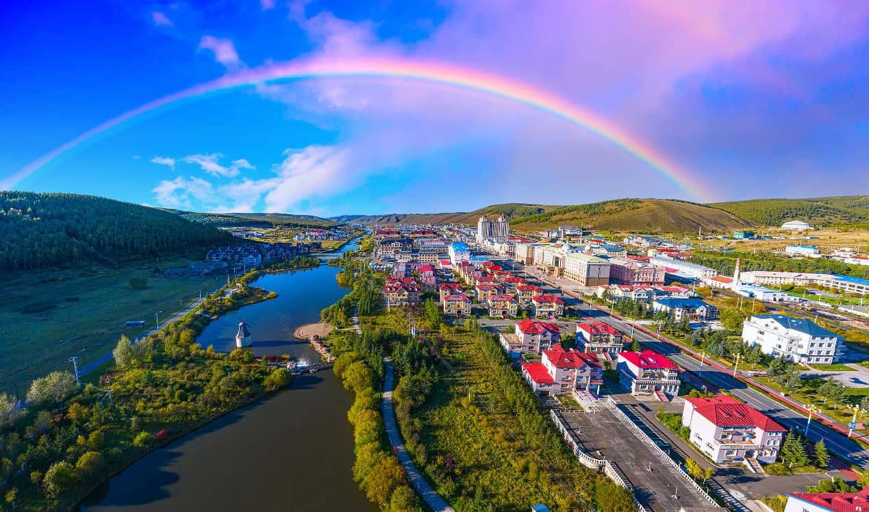 Pemandangan bandar di Arxan, liga Xing’an, Wilayah Autonomi Mongolia Dalam, utara China. (Foto ihsan jabatan publisiti Arxan)