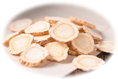 4.	Foto memperlihatkan hirisan ginseng Amerika.