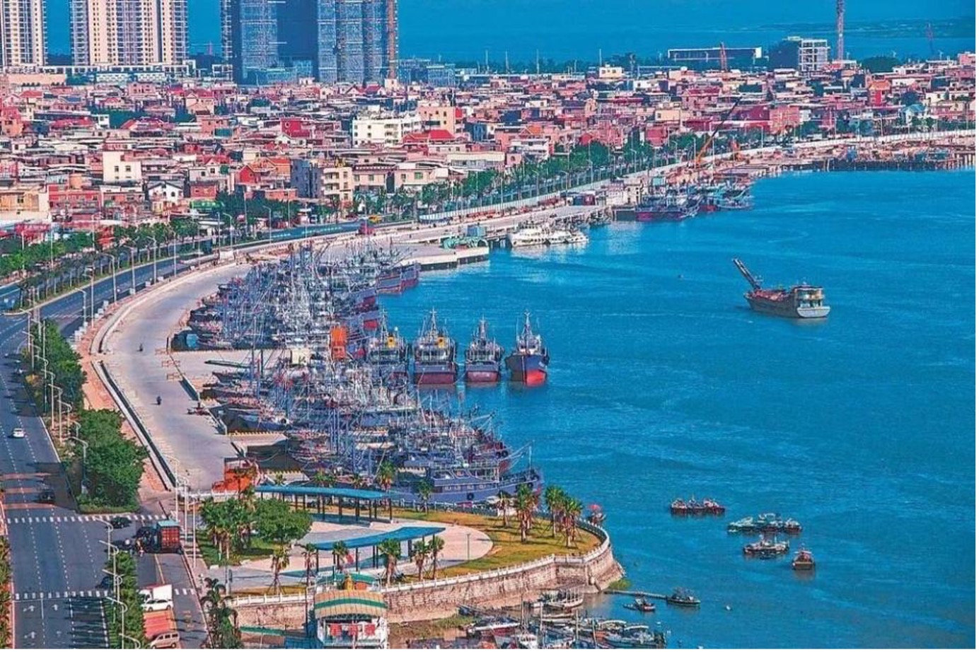 Pemandangan sudut udara kampung Xunpu, daerah Fengze di Quanzhou, Provinsi Fujian, tenggara China. (Foto oleh Ouyang Liangpeng)